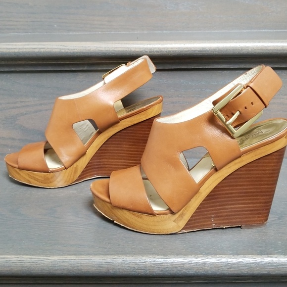 Michael Kors Leather and Wood Wedges - Picture 2 of 5